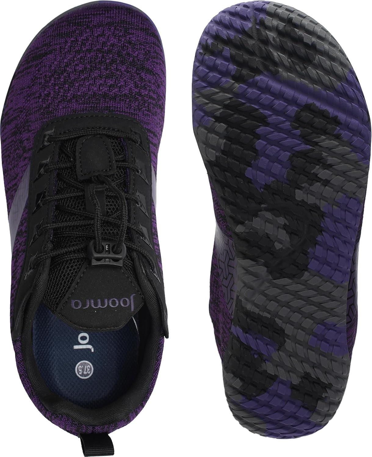 image:imageJoomra Womens Wide Toe Box Barefoot Trail Running Shoes Zero Drop Minimalist Sneakers Durable Grippy Rubber OutsoleW705 Purple