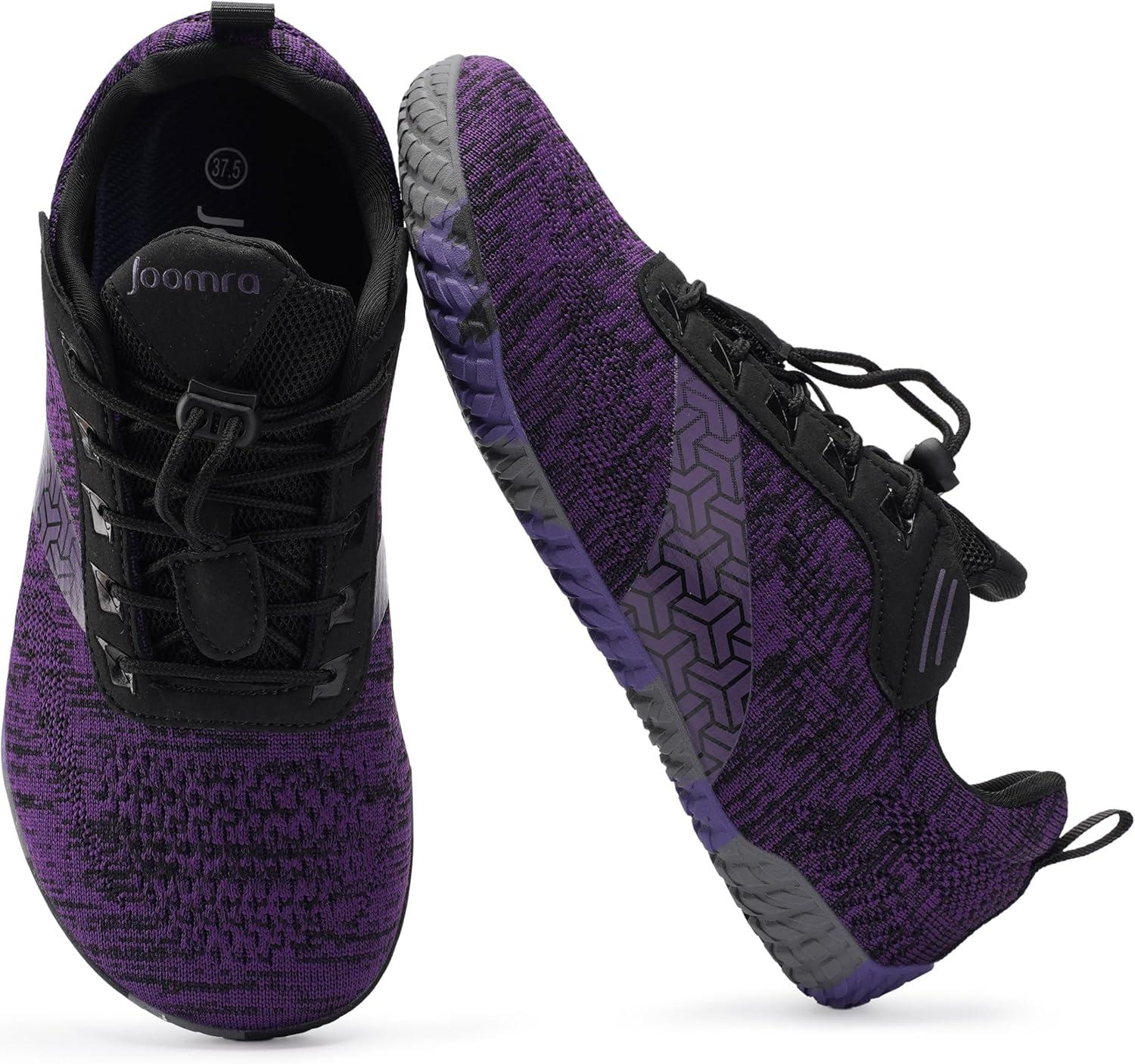 image:imageJoomra Womens Wide Toe Box Barefoot Trail Running Shoes Zero Drop Minimalist Sneakers Durable Grippy Rubber OutsoleW705 Purple