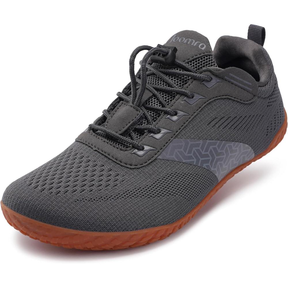 image:imageJoomra Womens Wide Toe Box Barefoot Trail Running Shoes Zero Drop Minimalist Sneakers Durable Grippy Rubber OutsoleW705 Dark Grey