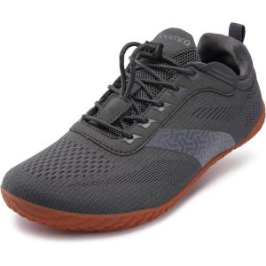 Joomra Women’s Wide Toe Box Barefoot Trail Running Shoes | Zero Drop Minimalist Sneakers | Durable Grippy Rubber Outsole(W705 | Dark Grey)