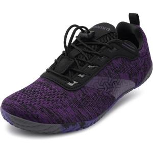 Joomra Women’s Wide Toe Box Barefoot Trail Running Shoes | Zero Drop Minimalist Sneakers | Durable Grippy Rubber Outsole(W705 | Purple)
