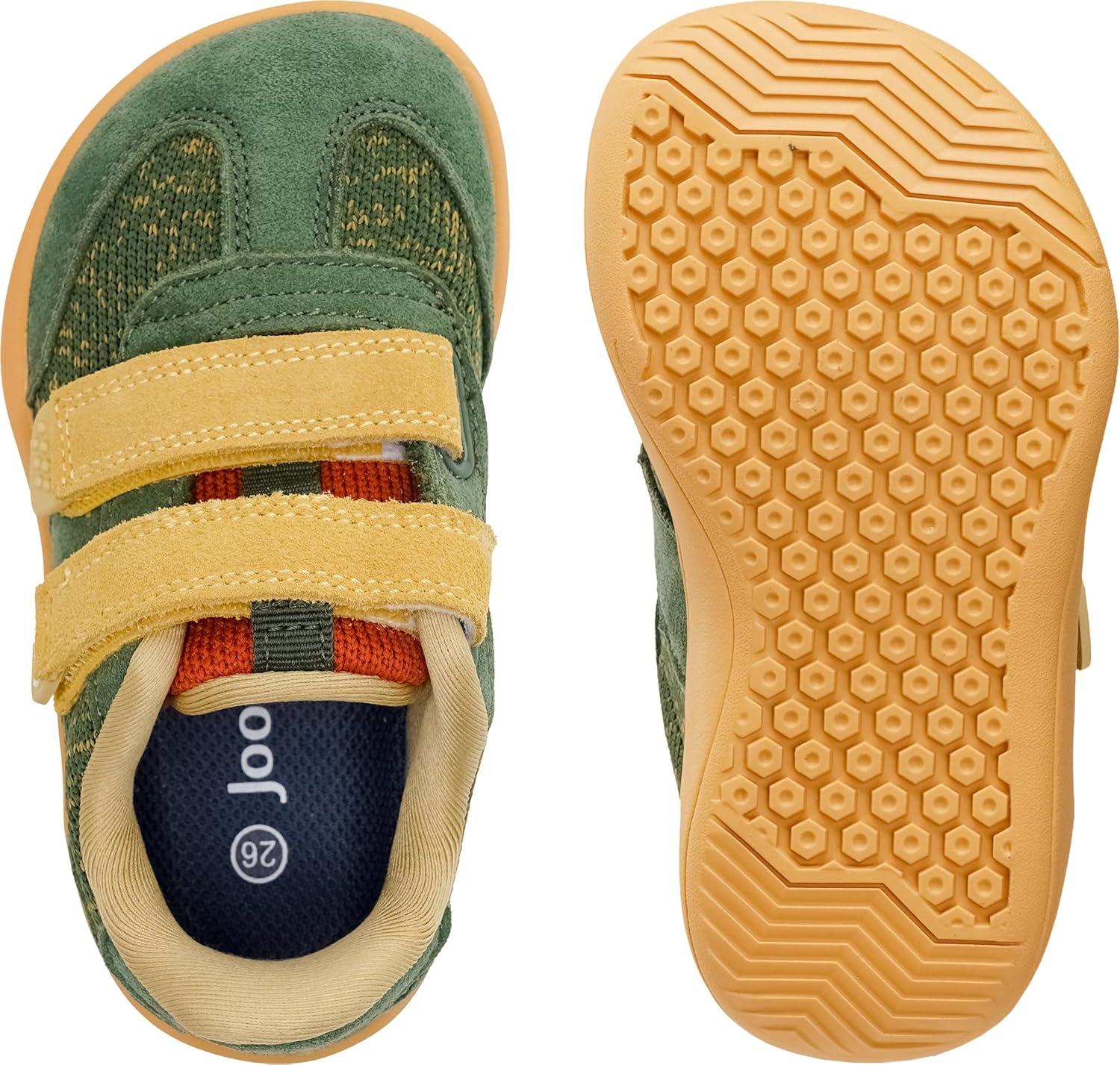 image:imageJoomra ToddlerLittle Kid Wide Barefoot Shoes Splay Naturally Minimalist Sneakers for Boys Girls Durable Adjustable StrapW8k13 Green Yellow