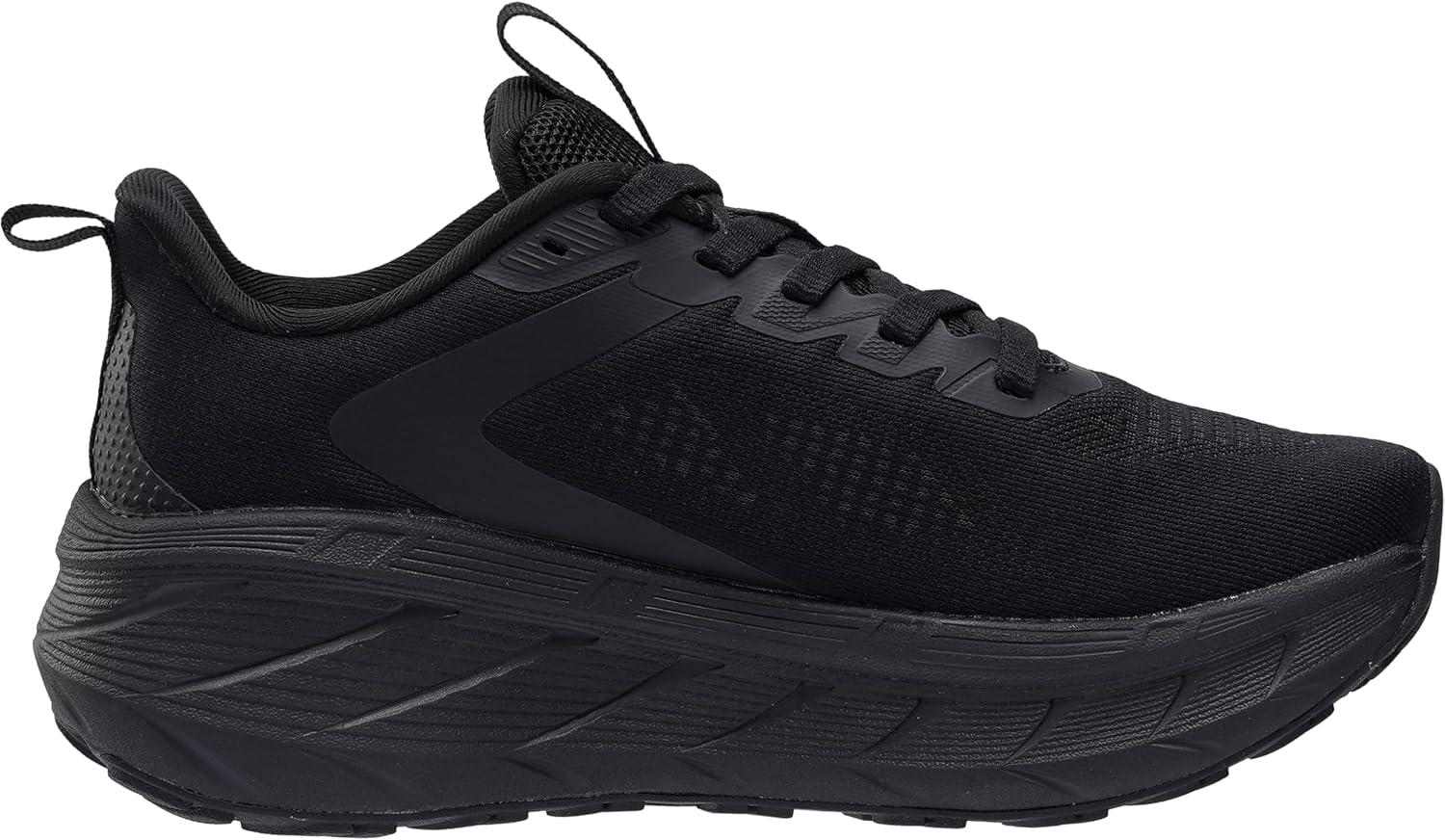 image:imageJoomra Womens Wide Toe Box Walking Shoes Thick Cushioned Sole Running Sneakers 177 in Stack HeightAll Black