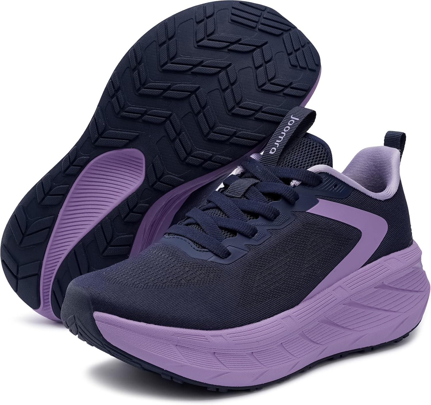 image:imageJoomra Womens Wide Toe Box Walking Shoes Thick Cushioned Sole Running Sneakers 177 in Stack HeightBlue Purple