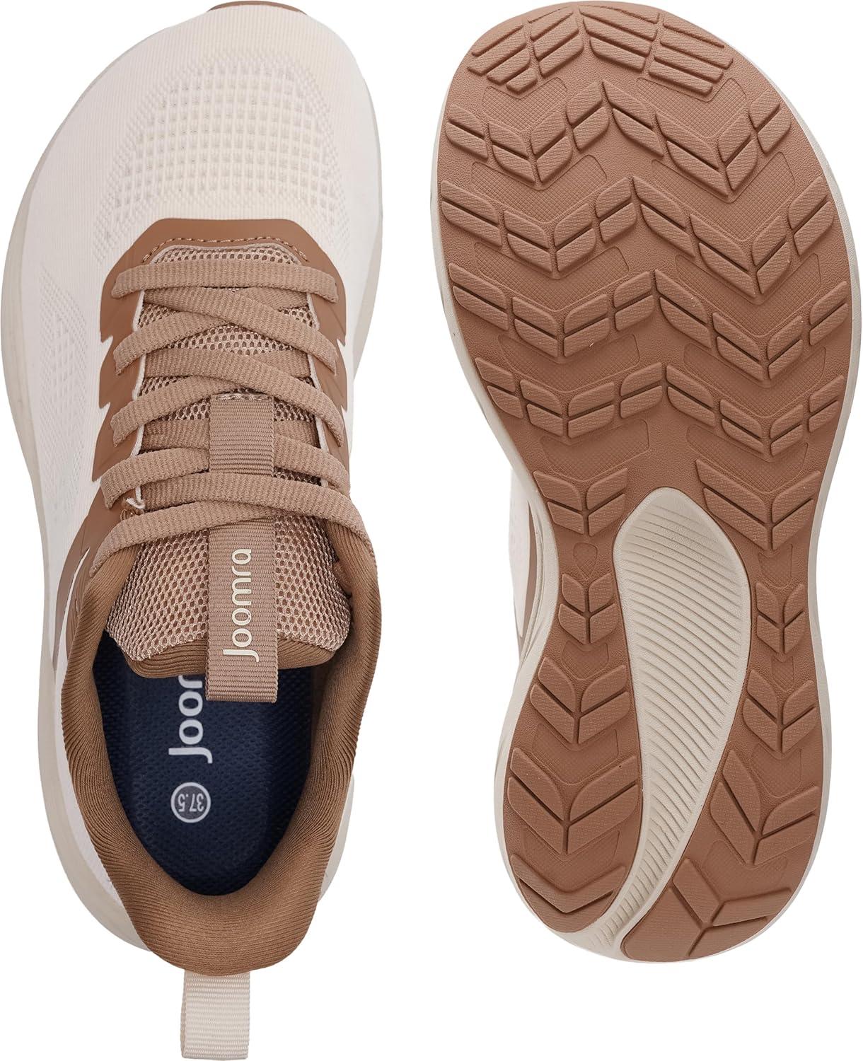 image:imageJoomra Womens Wide Toe Box Walking Shoes Thick Cushioned Sole Running Sneakers 177 in Stack HeightKhaki