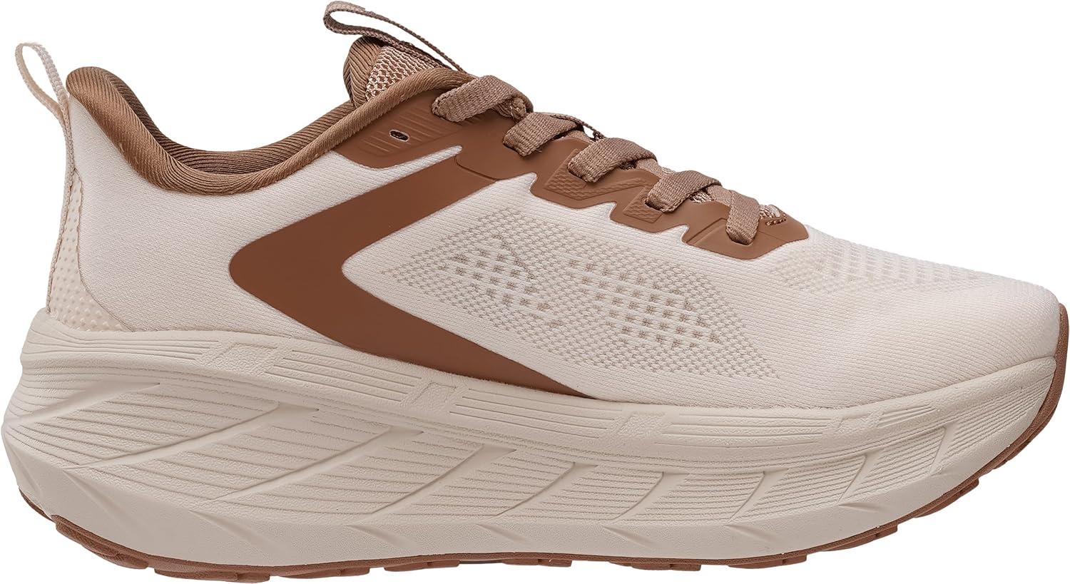 image:imageJoomra Womens Wide Toe Box Walking Shoes Thick Cushioned Sole Running Sneakers 177 in Stack HeightKhaki