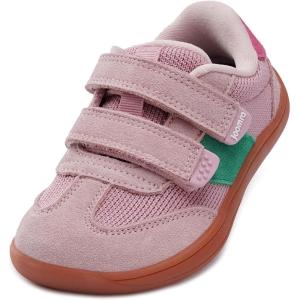 Joomra Toddler/Little Kid Wide Barefoot Shoes | Splay Naturally Minimalist Sneakers for Boys Girls | Durable Adjustable Strap(W8k13 | Pink)