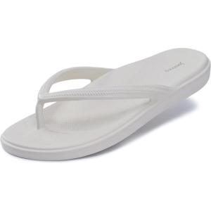 Joomra Women’s Arch Support Flip Flops Orthopedic Plantar Fasciitis Thong Sandals(White)
