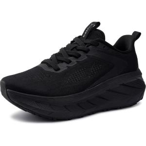 Joomra Women’s Wide Toe Box Walking Shoes | Thick Cushioned Sole Running Sneakers | 1.77 in Stack Height(All Black)